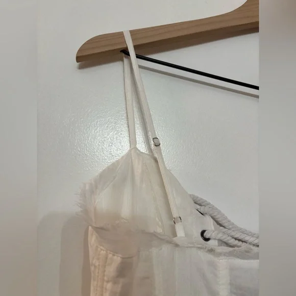 Dolls Kill Darker Wavs White Cotton Blend Echo Maxi Corset Top Size XS - Picture 4 of 14